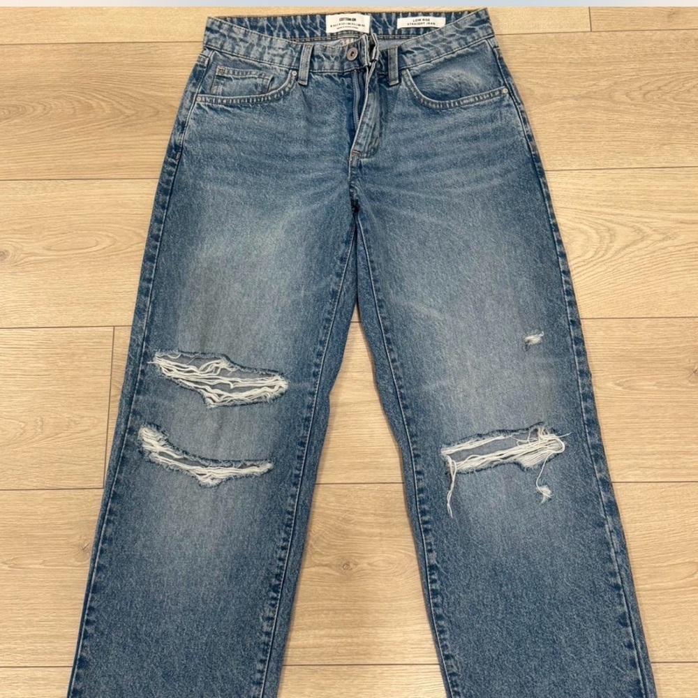 Cotton On Light Blue Low Rise Straight Jeans